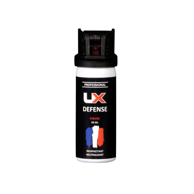 BOMBE DE DÉFENSE UX 50ML - GEL POIVRE AVEC CAPOT CLAPET DE SÉCURITÉ
