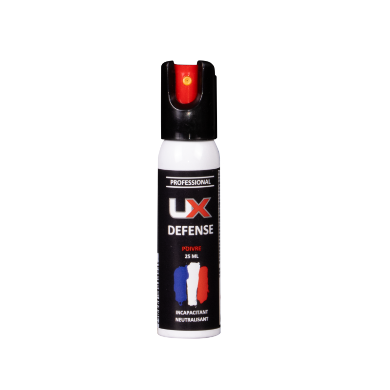 BOMBE DE DÉFENSE UX 25ML - GEL POIVRE AVEC SÉCURITÉ QUART DE TOUR