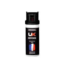 BOMBE DE DÉFENSE UX 50ML - GEL CS AVEC CAPOT CLAPET DE SÉCURITÉ