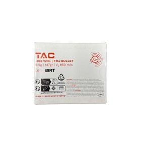 MUNITIONS GECO .308 WIN 147GR FMJ TAC – BOÎTE DE 20