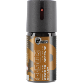 BOMBE DE DEFENSE P2P PDS-40 RED GAZ OC POIVRE 26 ML MARQUEUR UV - JET CONIQUE