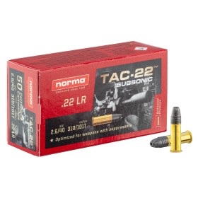 CARTOUCHES .22 LR NORMA SUBSONIQUE - BOITE 50
